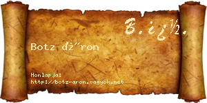 Botz Áron névjegykártya